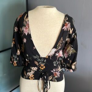 AFRM black floral print blouse size xL